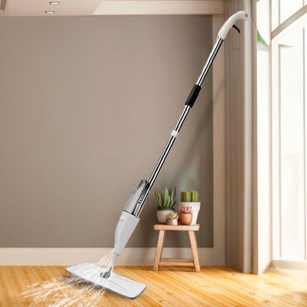 Esfregão Molhado E Seco Spray Rotação 360º Microfibra Pisos