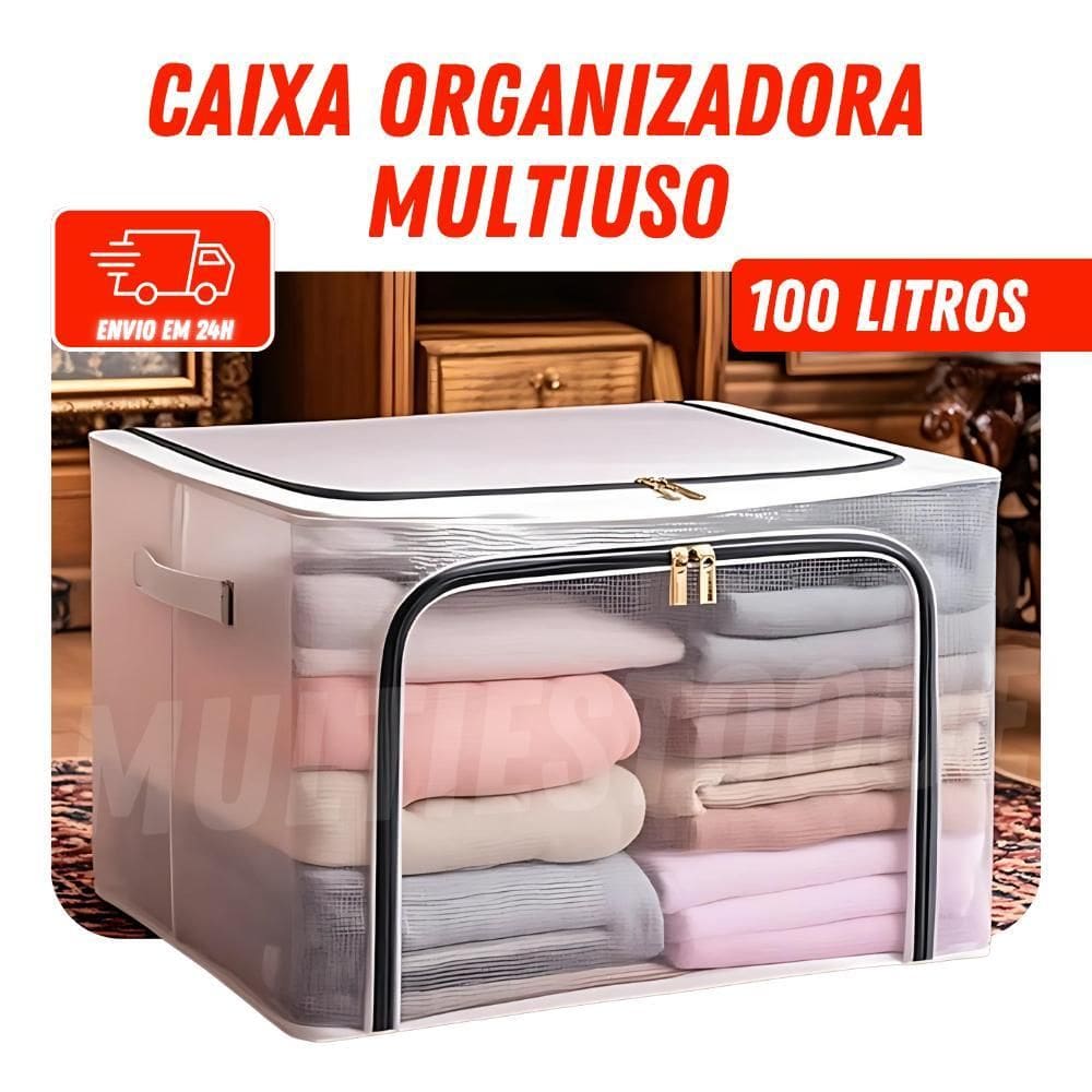 Caixa Organizadora 100L Para Roupas De Cama, Mesa E Banho
