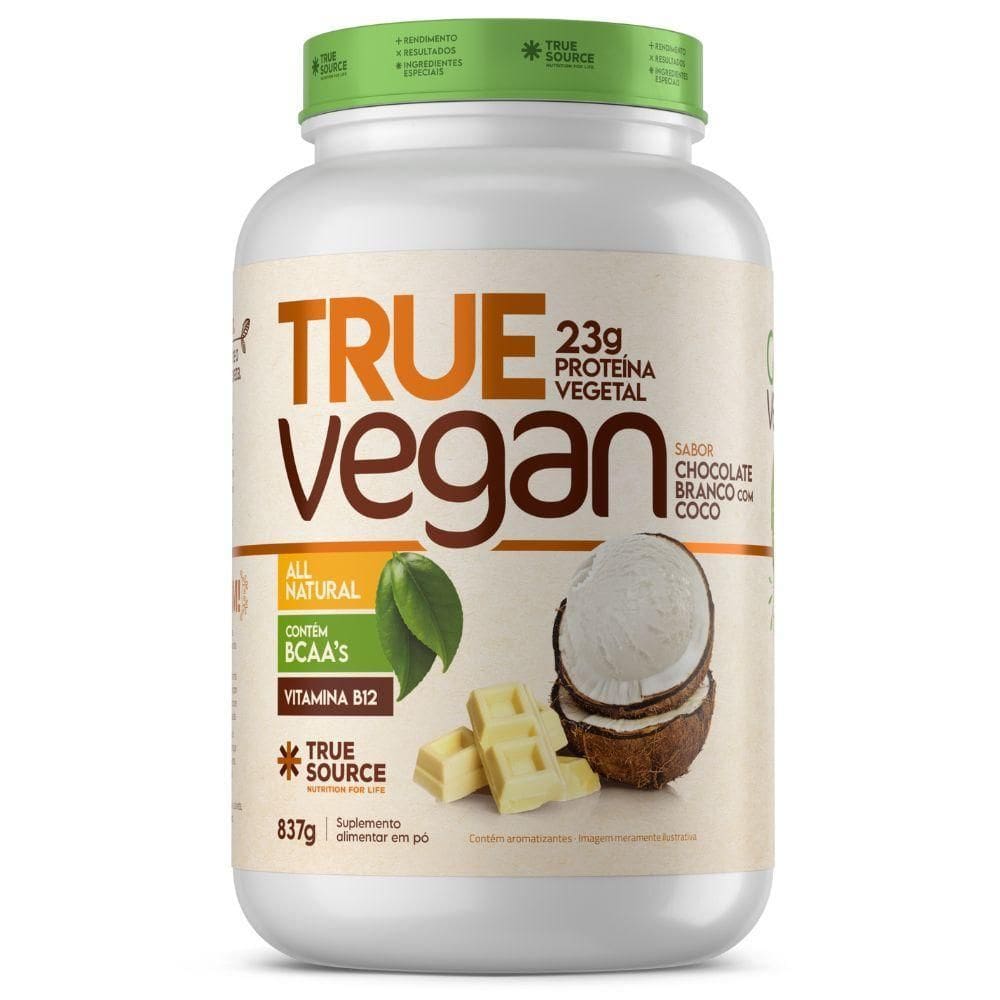 Whey Vegano Chocolate Branco Coco 837G - True Source