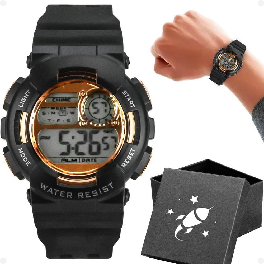 Relógio Digital Masculino Infantil Pulseira Silicone