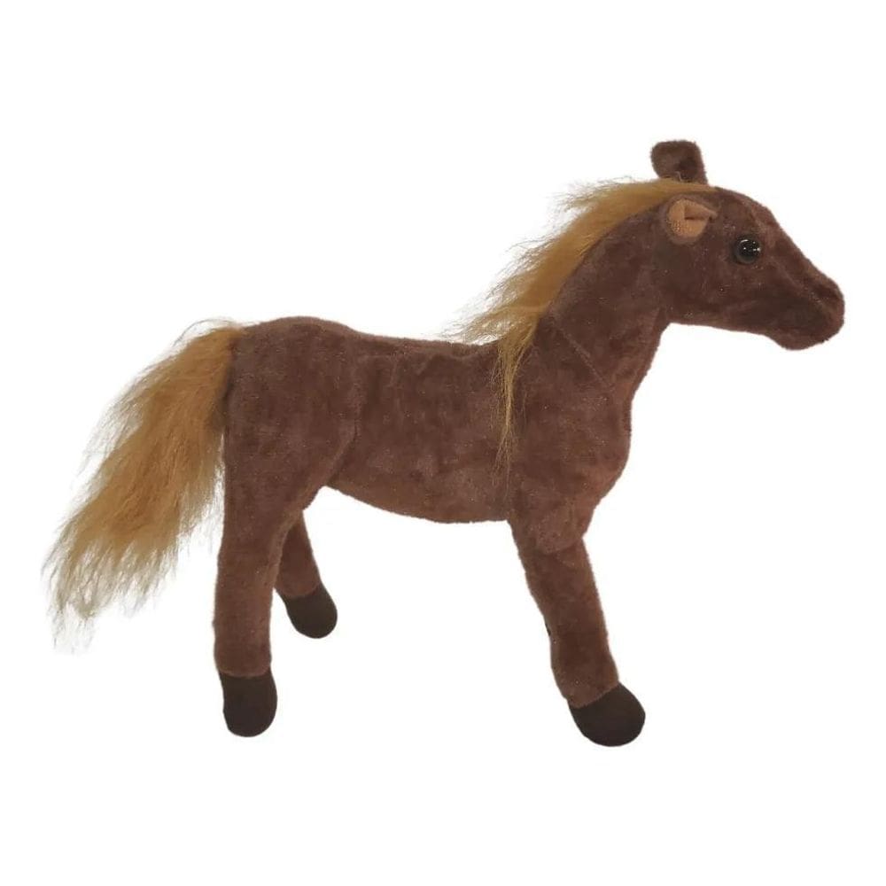 Pelúcia De Cavalo Realista 35Cm - Marrom