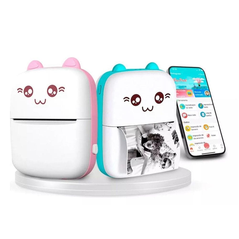 Mini Impressora Premium Termica Recarregavel Portatil Printe