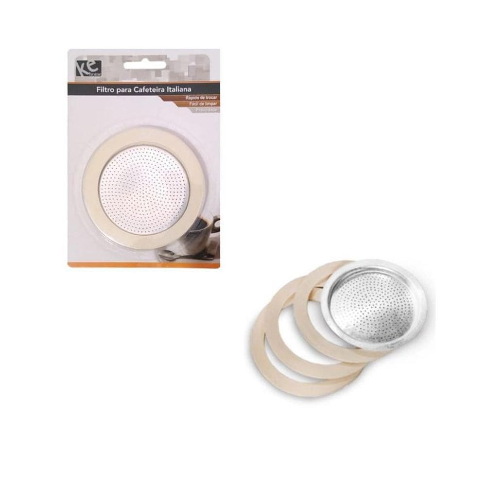 Filtro E Borrachas Cafeteira Italiana De Alumínio 12 Xícaras