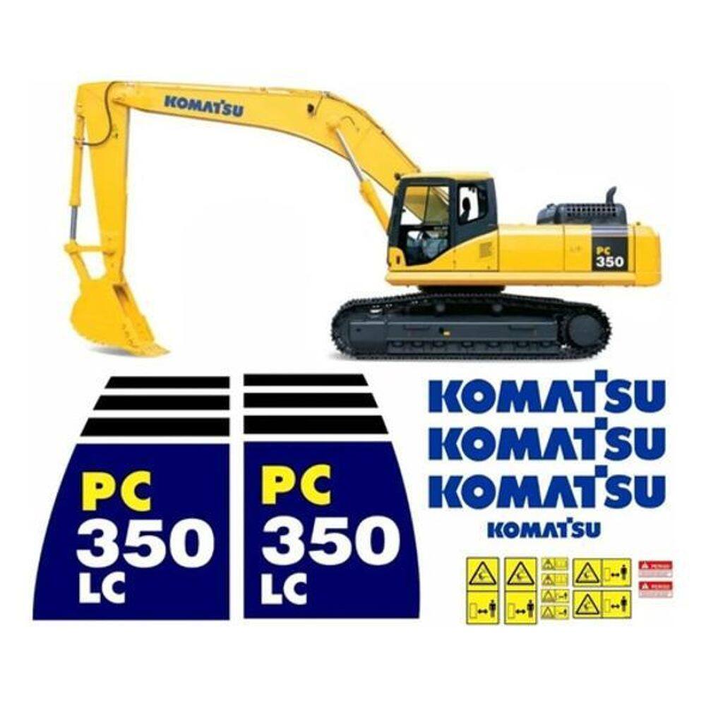 Adesivos E Etiquetas Compatível Escavadeira Komatsu Pc 350Lc