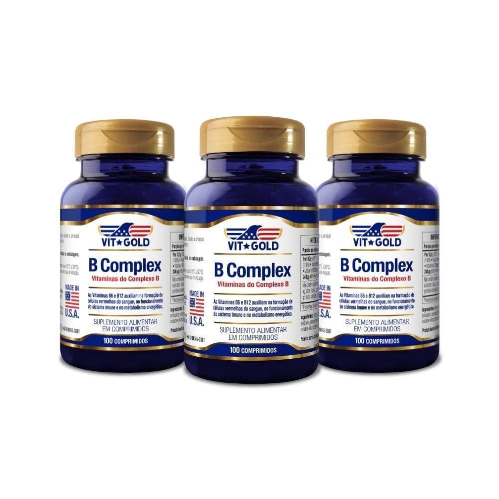 Complexo B Vitaminas Do Complexo B Vitgold Kit3X 100 Comp.