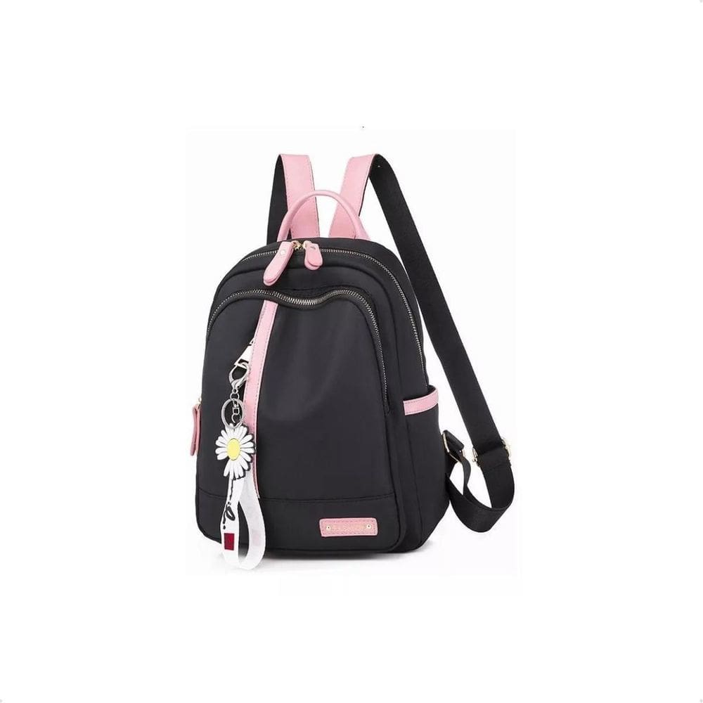 Mochila Escolar Impermeável Com Chaveiro - Preta