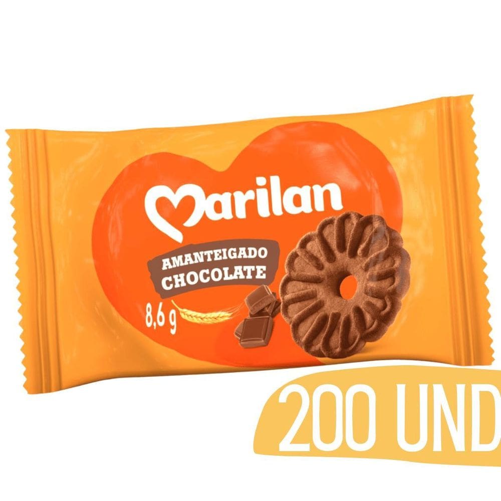 Biscoito Amanteigado Chocolate Marilan Sache 8G - 200 Unid