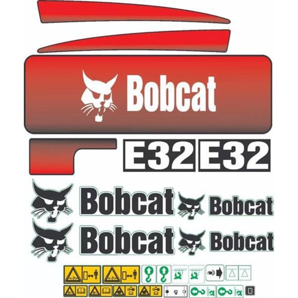 Kit Adesivos Bobcat E32  Mini Escavadeira