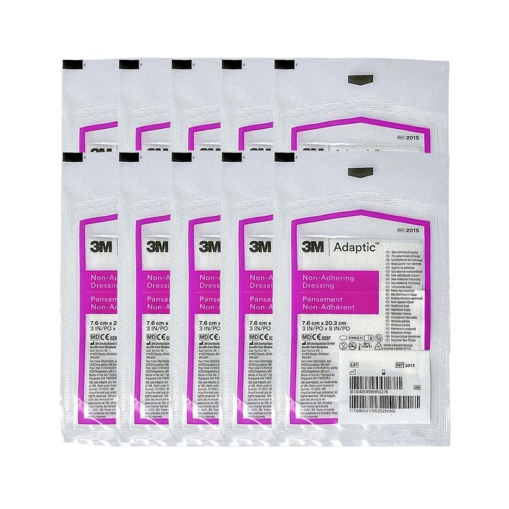 Kit 10 Curativo Não Aderente Adaptic 7,6 X 20,3Cm 3M