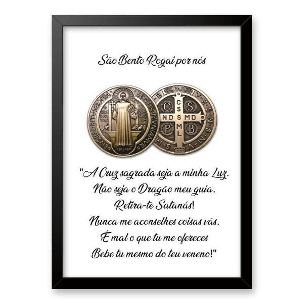 Quadro São Bento Rogai Por Nós 33X24Cm