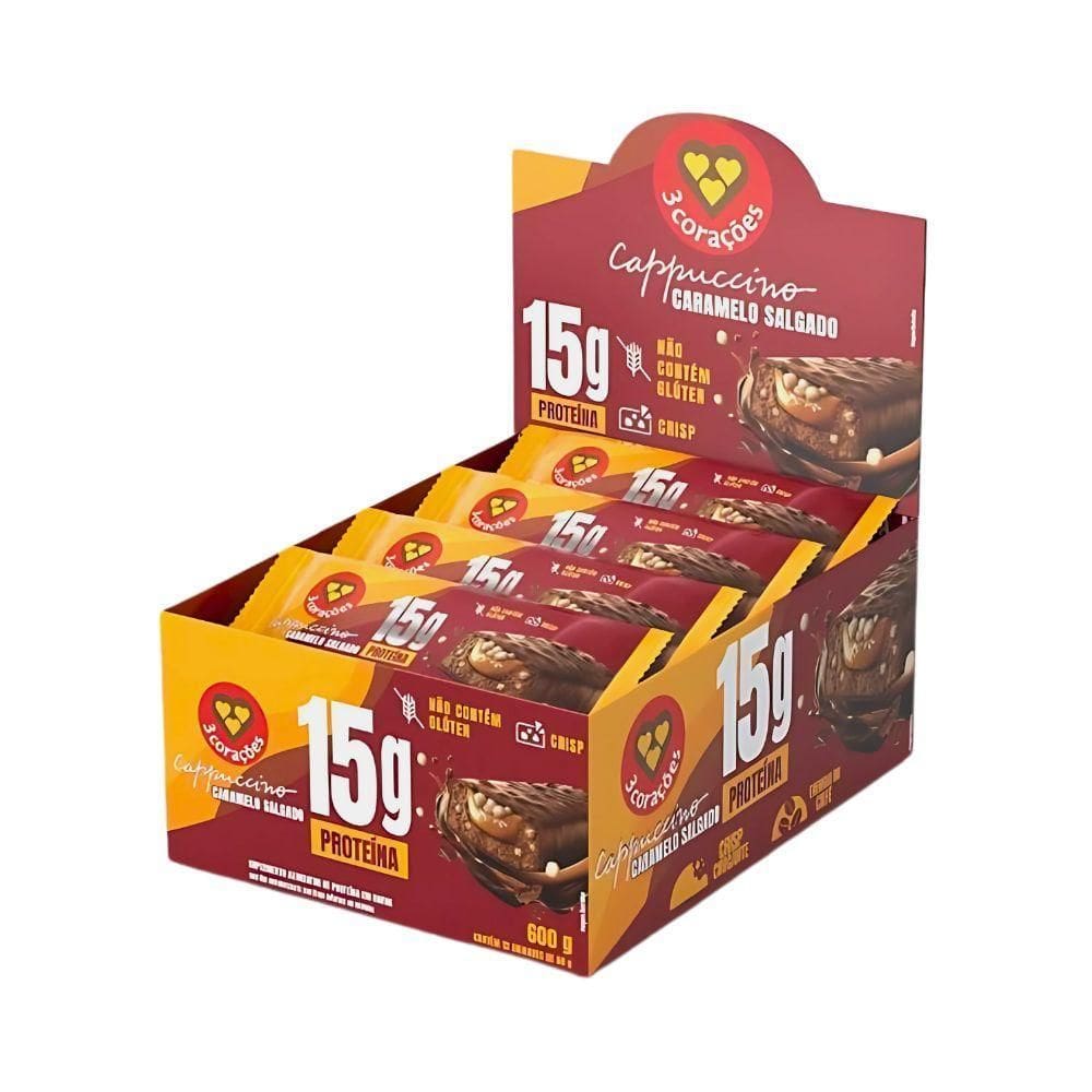 Barra De Proteína Cappuccino Caramelo Salgado 3Corações 12