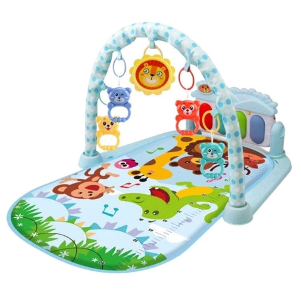 Tapete Atividades Musical Bebê Pedal Música Piano Azul