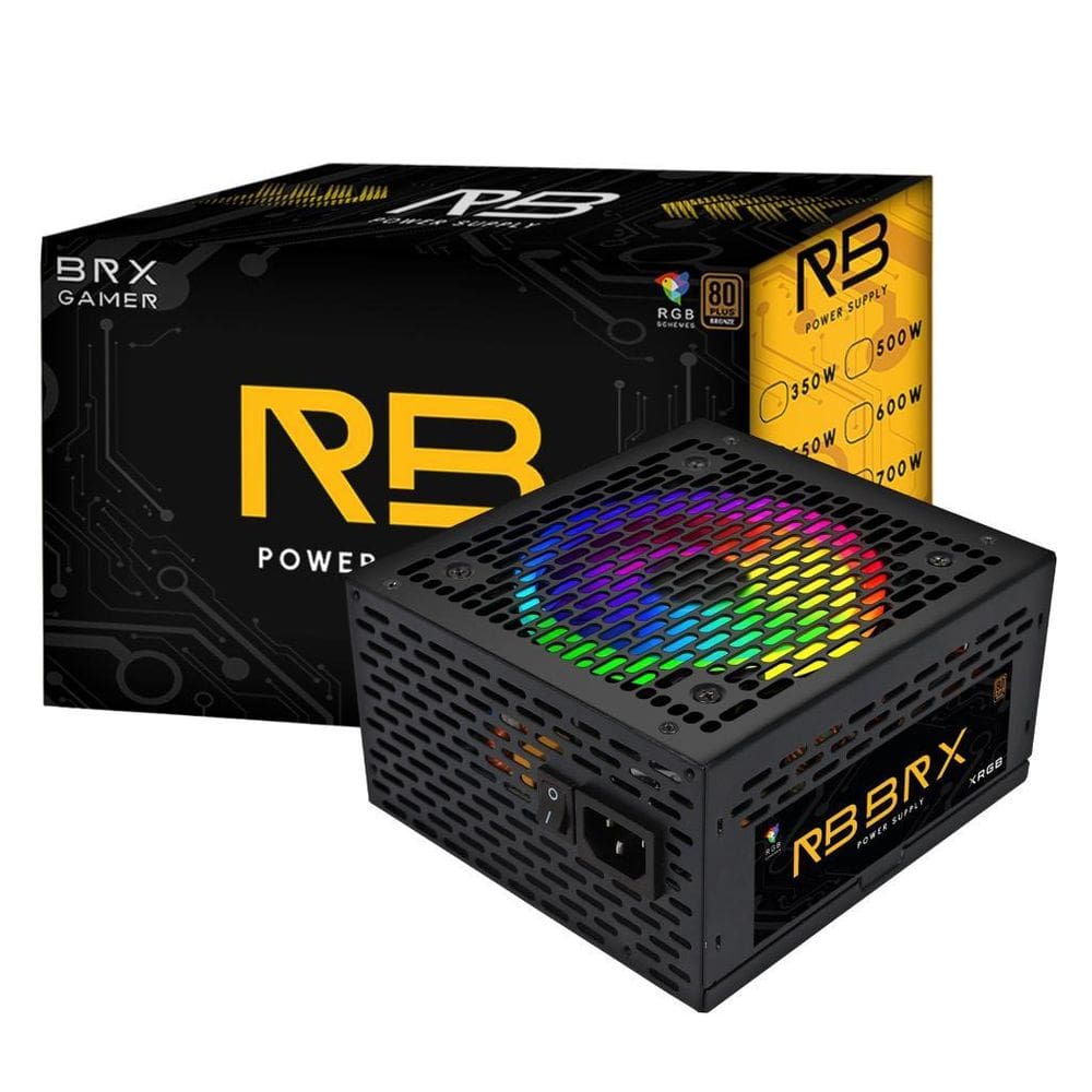 Fonte Atx 500W Automática Pfc Ativo Rgb Brx 80 Plus Bronze
