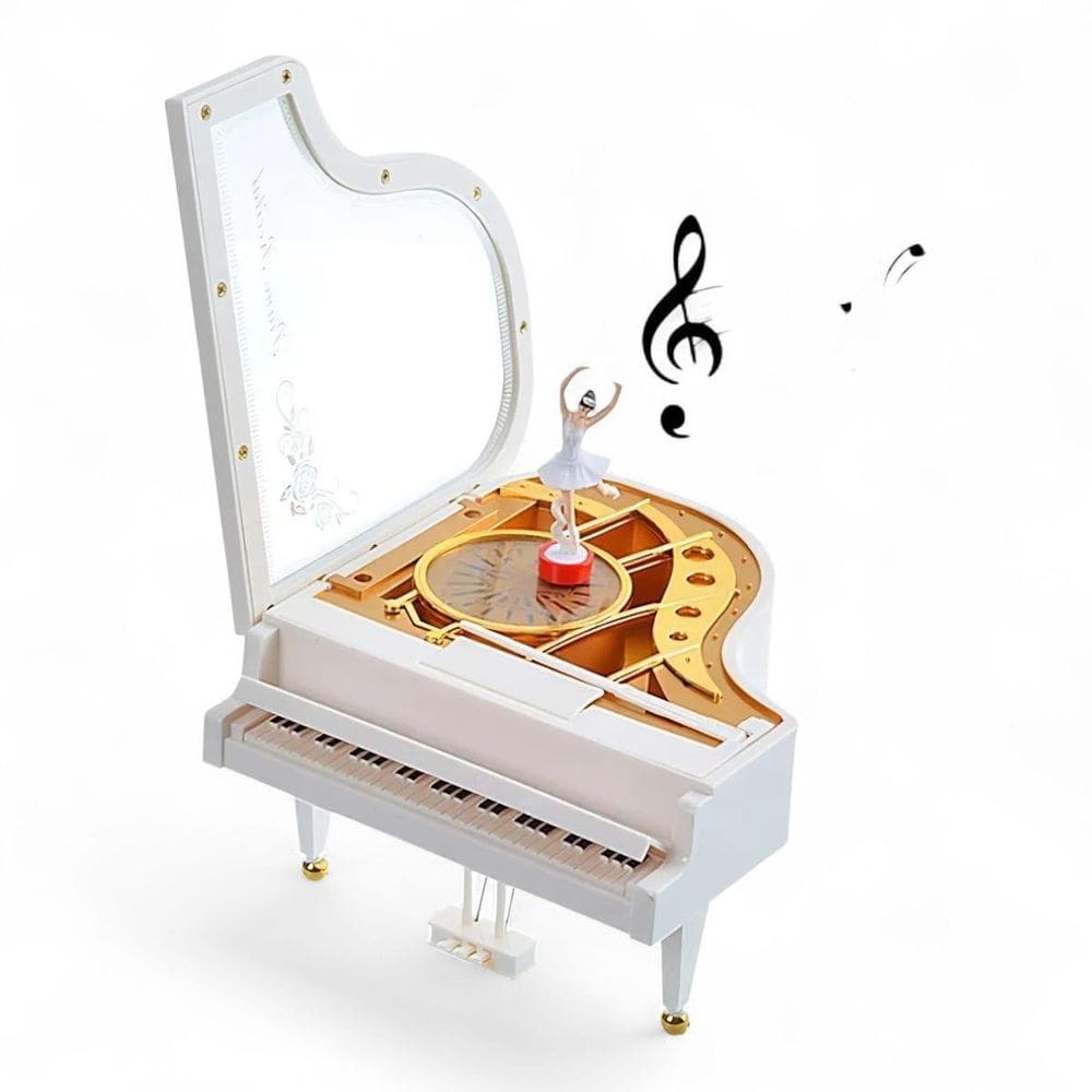 Caixa De Música Piano Bailarina Porta-Joias Decorativa