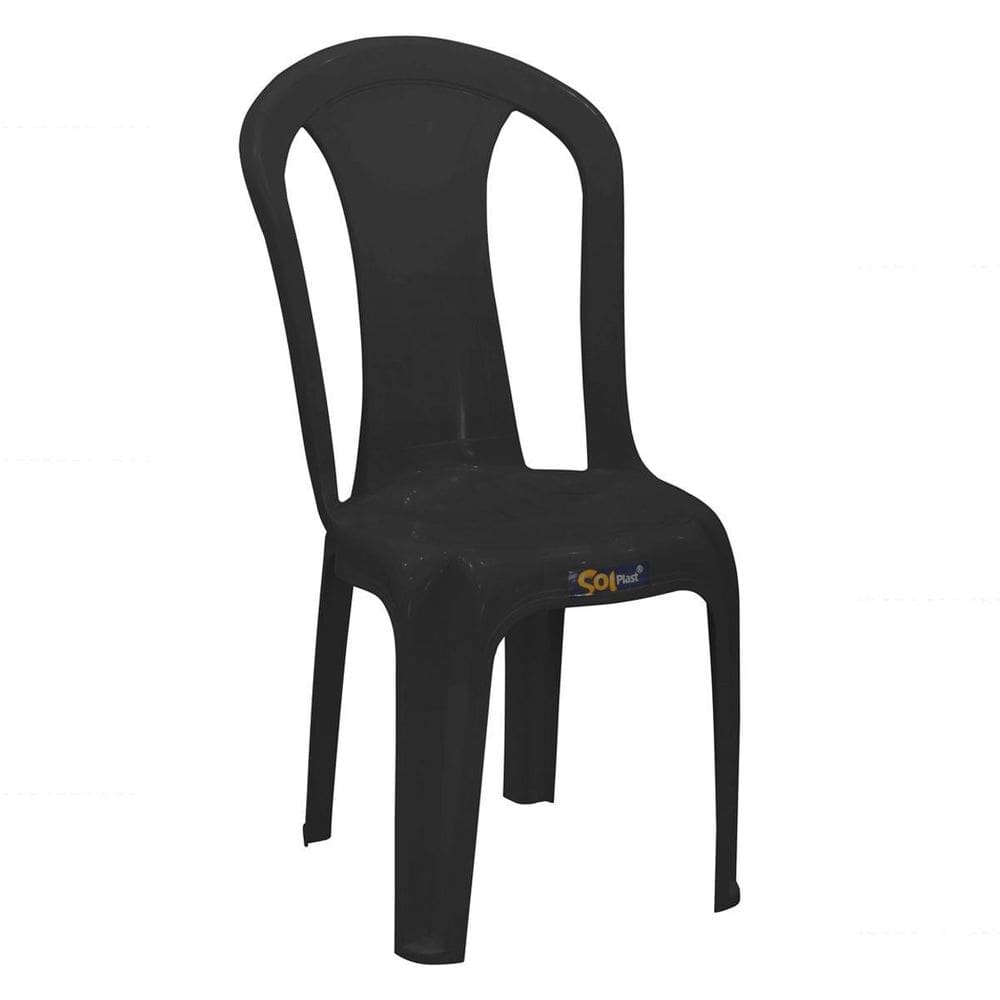 Cadeira Bistrô Pratagy 152Kg Em Polímero Preto Solplast