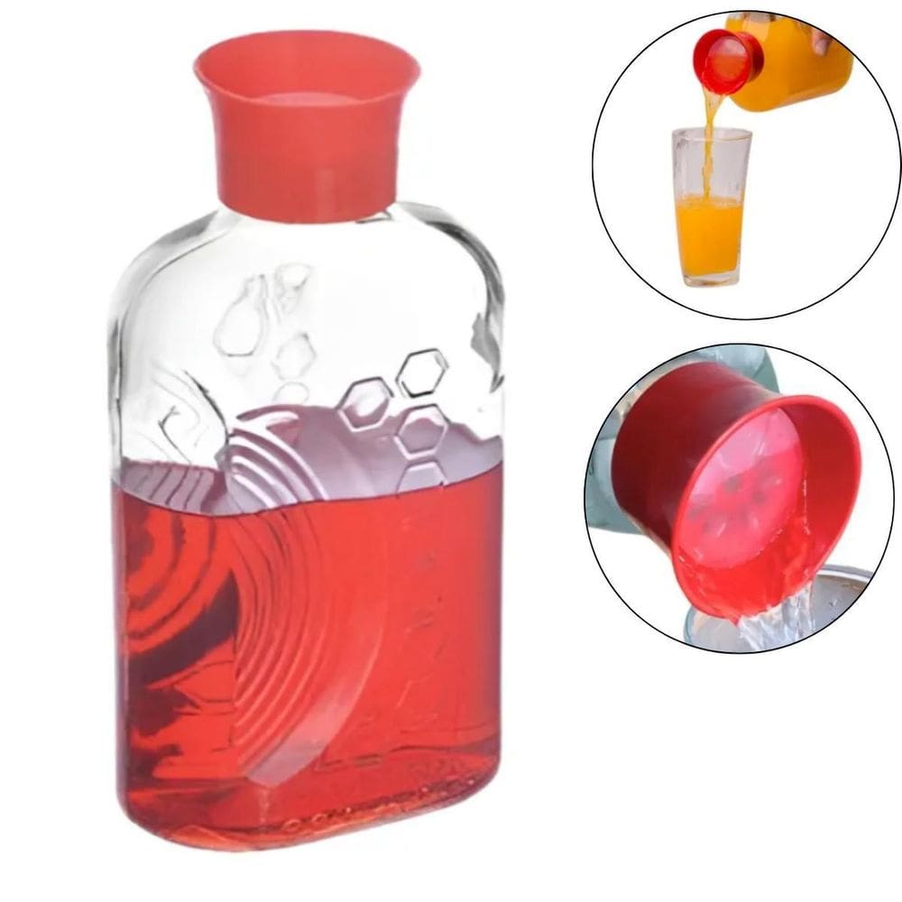 Garrafa De Vidro Transparente Rio 1 Litro Tampa Automática