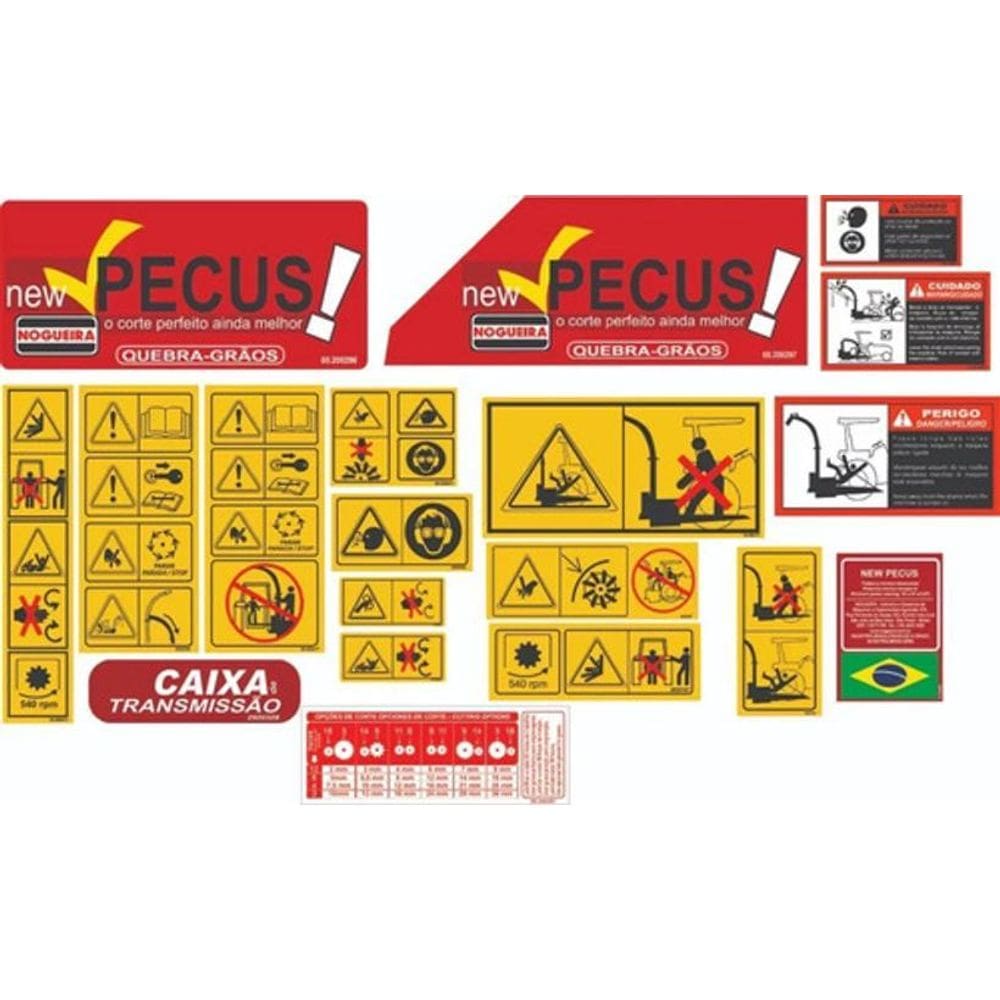 Kit Adesivos Nogueira New Pecus Quebra-Grãos