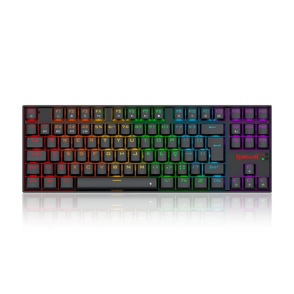Teclado Redragon Kumara Elite Rgb Sem Fio Switch Brown Preto