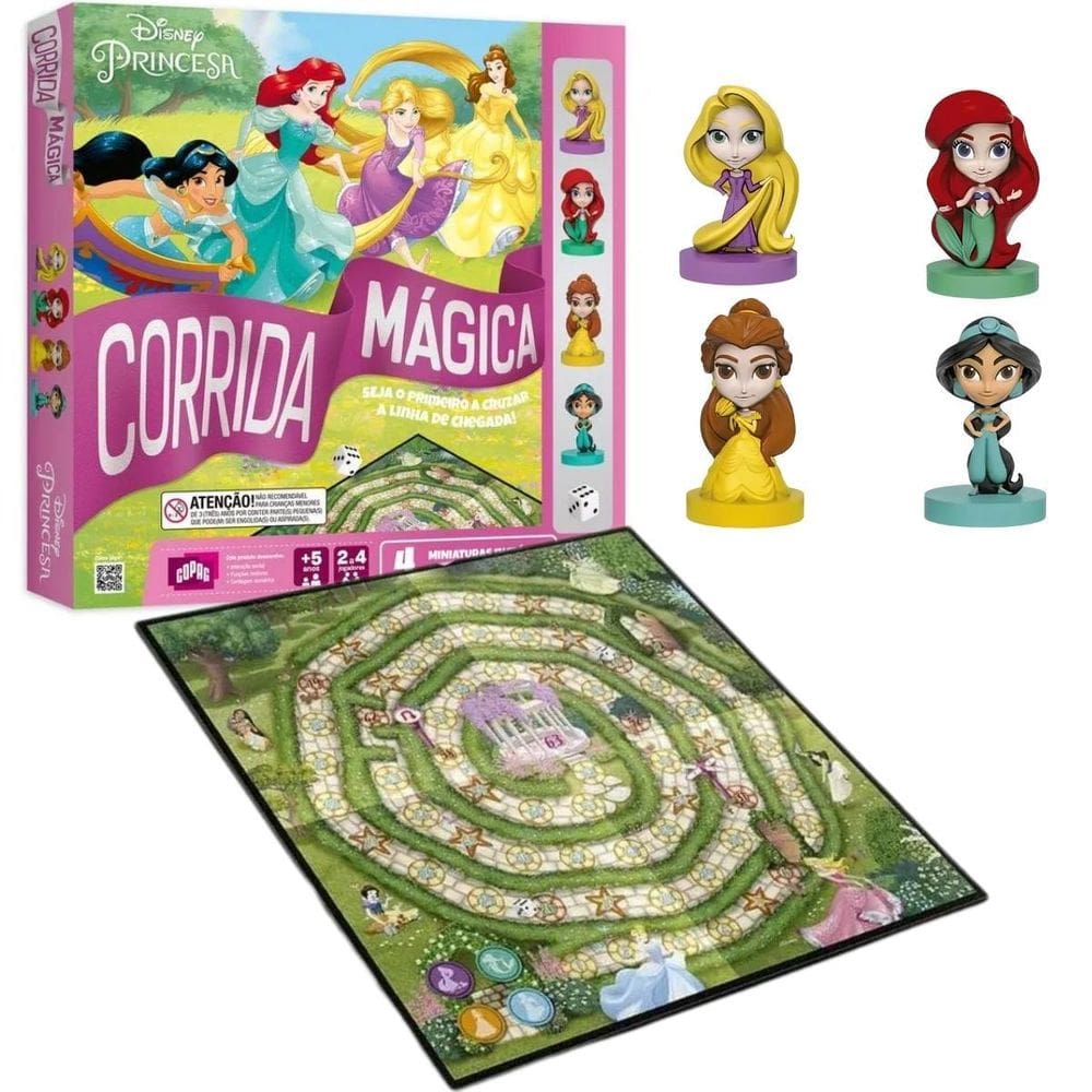 Jogo De Tabuleiro Com Dado Corrida Mágica Princesas - Copag