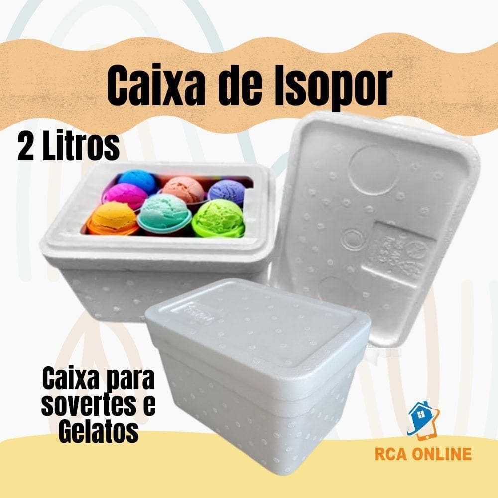 3 Caixas De Isopor 2 Litros Sorvetes Gelatos E Medicações