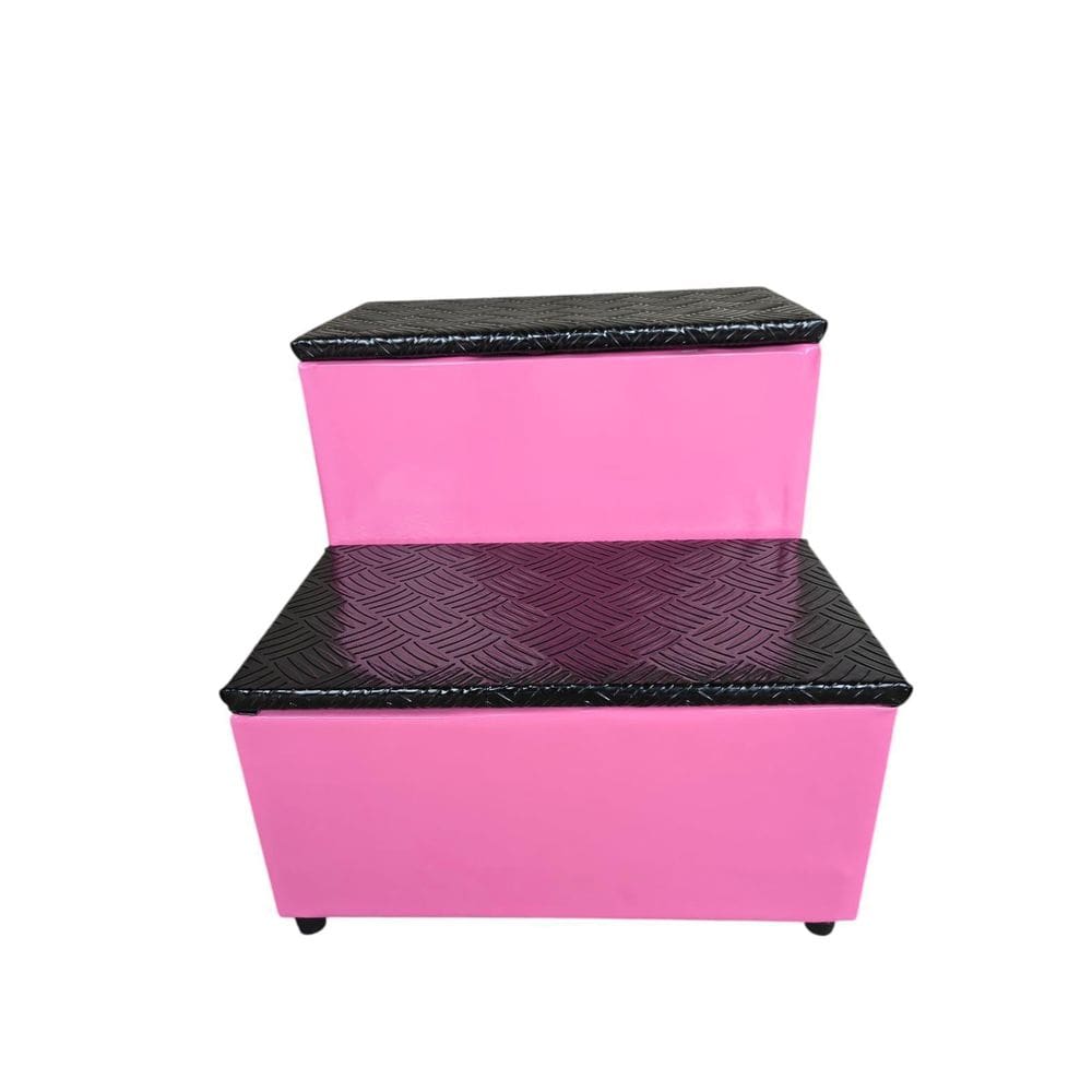 Escada Auxiliar 2 Degraus Antiderrapante Beleza - Rosa Bebê