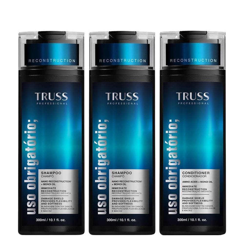 Truss Uso Obrigatório Kit 2 Shampoo E 1 Condicionador 300Ml