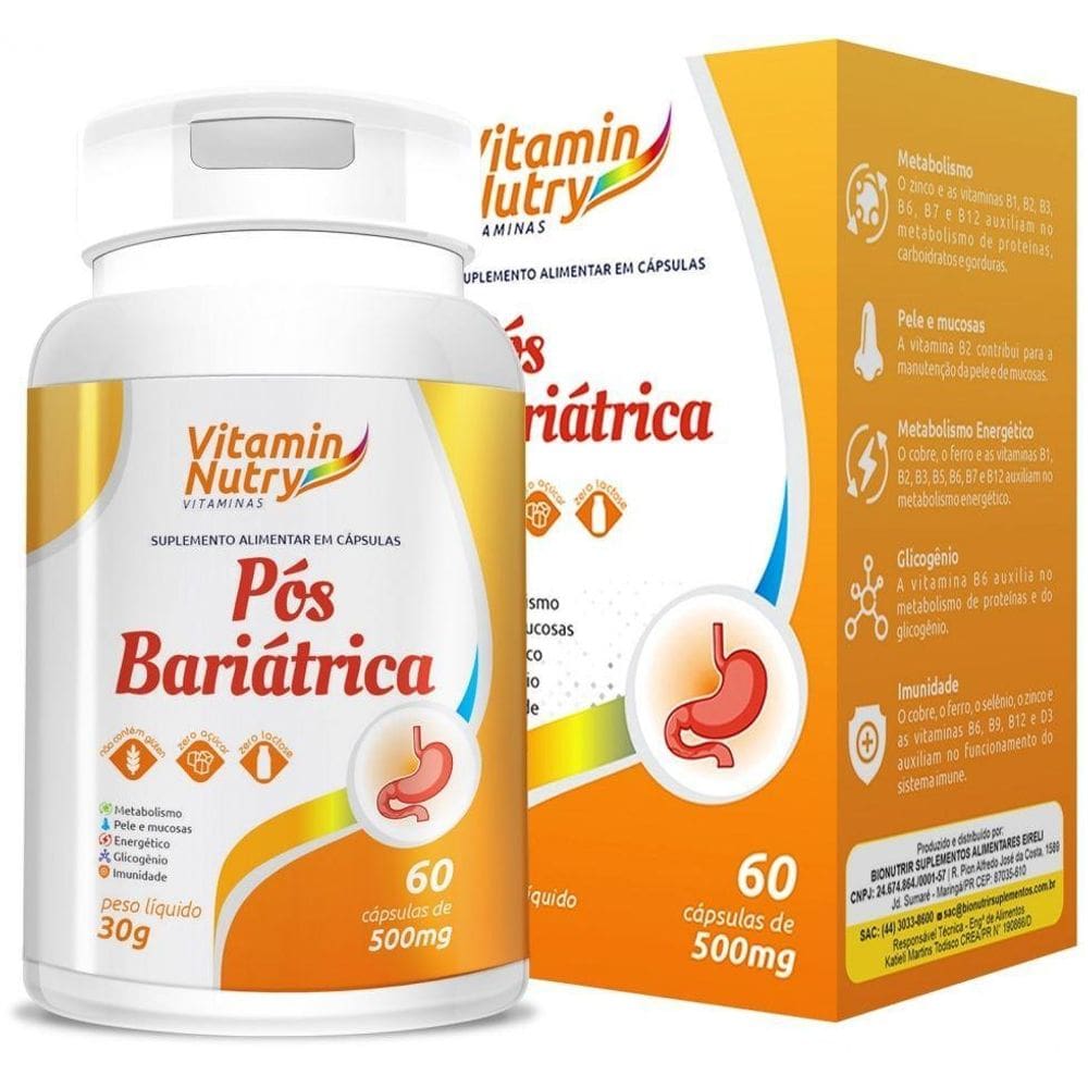 Pós Bariátrica 500Mg  60 Caps  - Padrão: Único