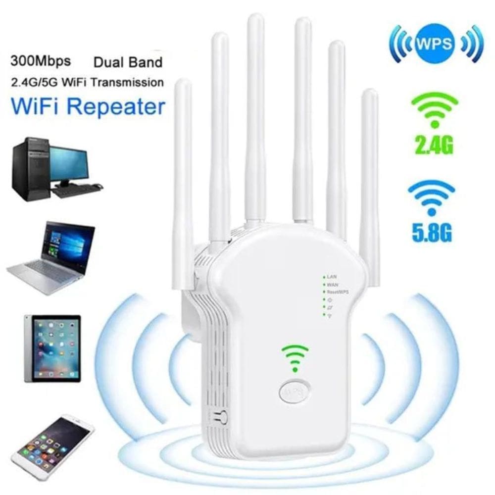 Repetidor De Sinal Wi-Fi 600Mbps 6 Antenas