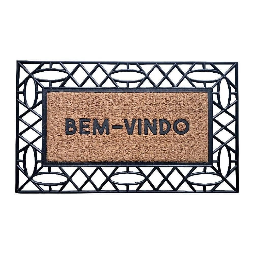 Capacho De Borracha Frame E Fibra De Coco 45X75Cm Losangos