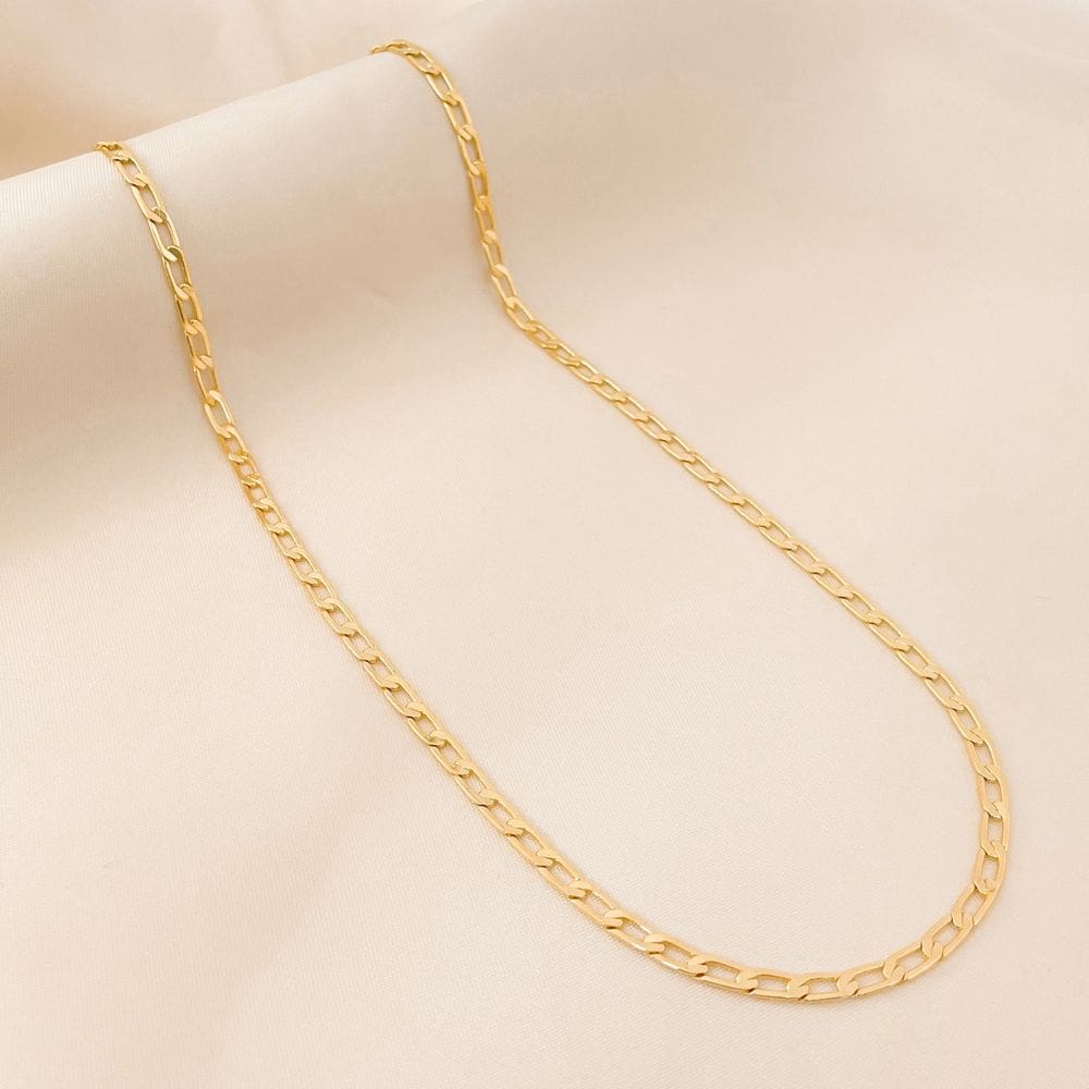 Corrente Masculina Elos Ovais Banhado a Ouro