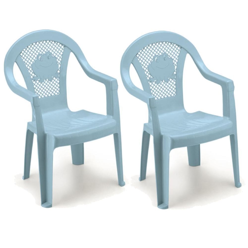 Kit 2 Cadeirinhas Infantil Azul Poltrona Kids Confortável