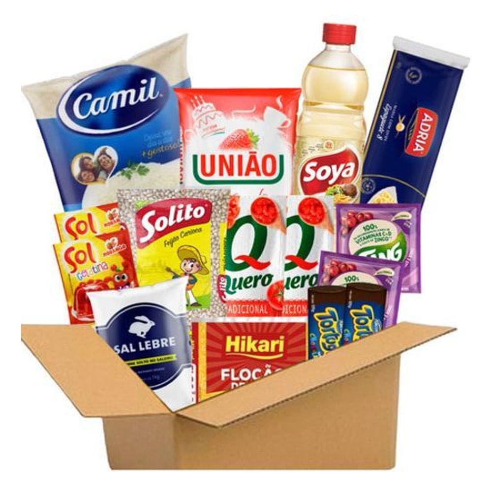 Cesta Básica Completa Doação Social Itens De Marca Conhecida