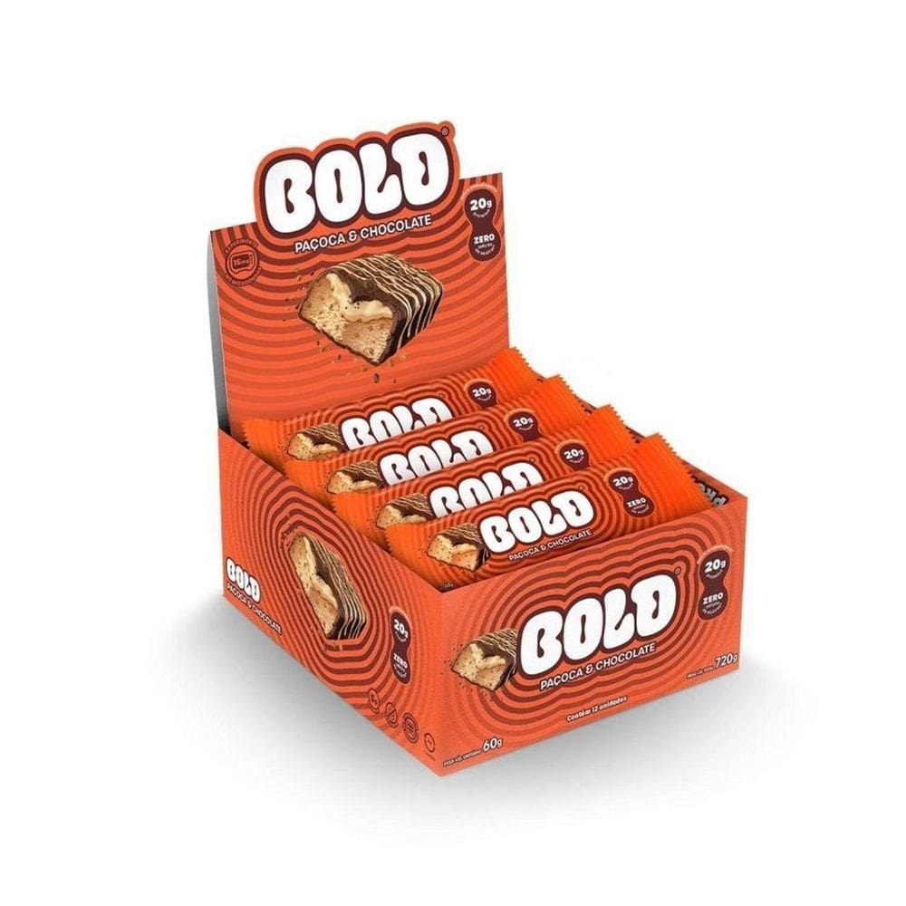 Bold Bar Display 12 Unid De 60G - Sabor: Paçoca E Chocolate
