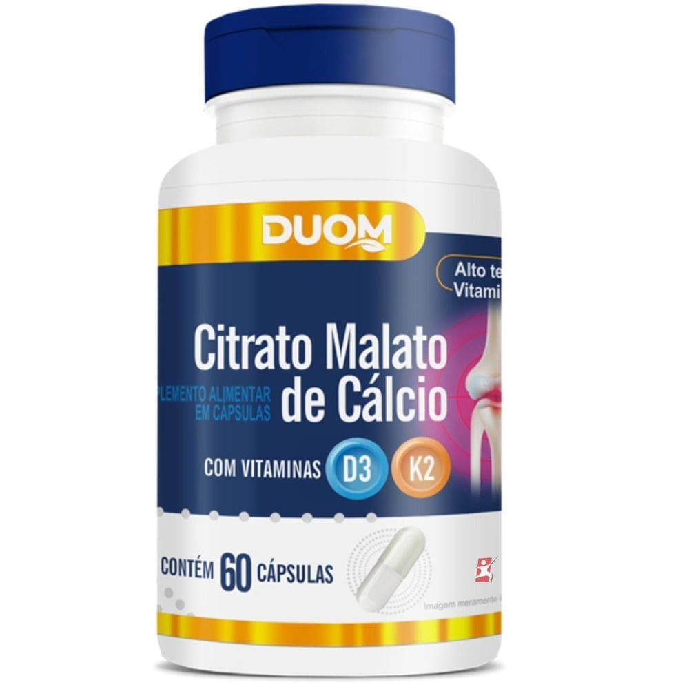 Citrato Malato De Cálcio Vitaminas D K 60 Cápsulas - Duom