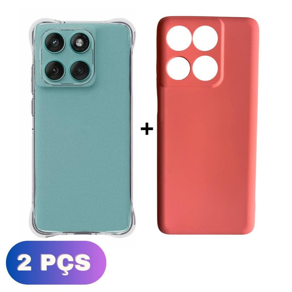 Kit Capa Colorida + Capa Transparente Moto Edge 60 Fusion