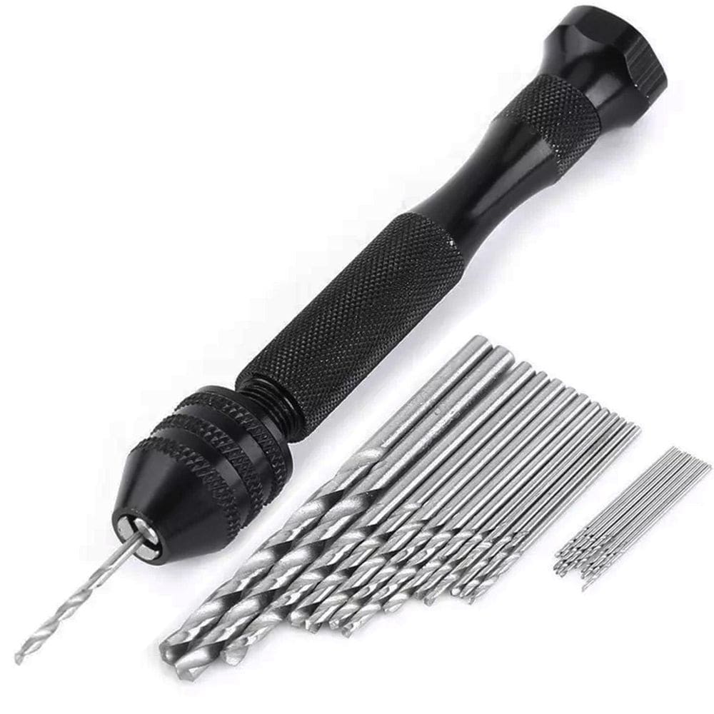 Mini Furadeira Manual Aperto Rápido 25 Brocas De 0.5 A 3.2Mm