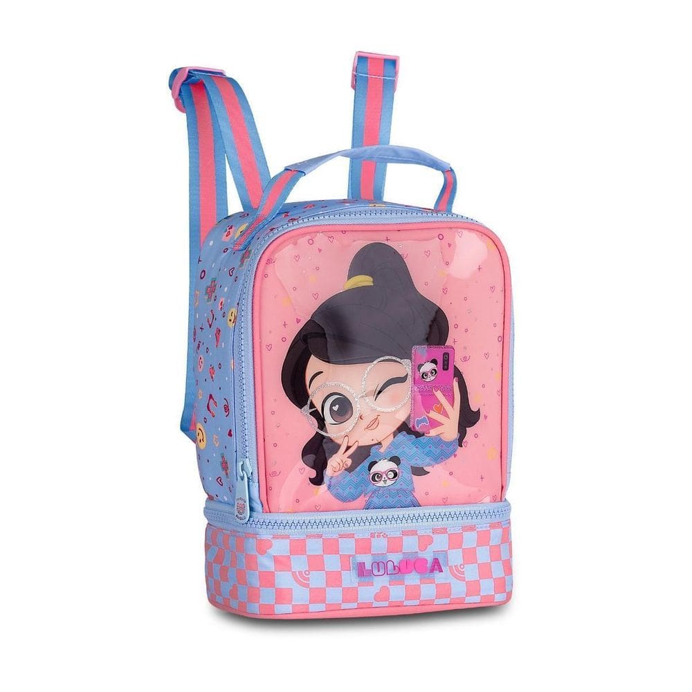 Lancheira Térmica Luluca Infantil Meninas Pandinha - Azul