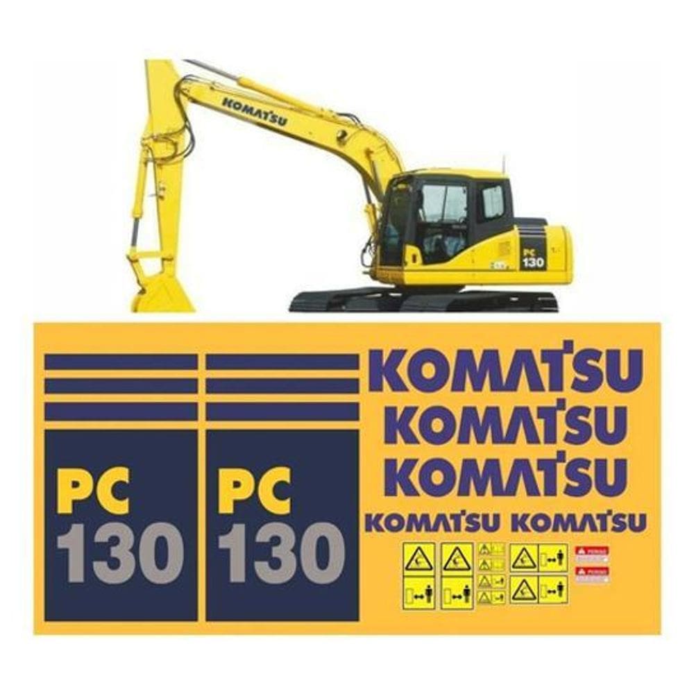 Kit Adesivos Escavadeira Komatsu Pc130 Pc 130 Completo Mk