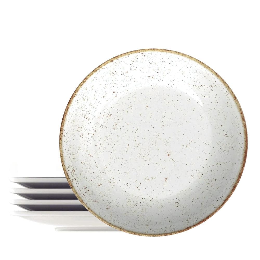 Kit 4 Pratos De Sobremesa Porcelana 21Cm Tramontina Rustico