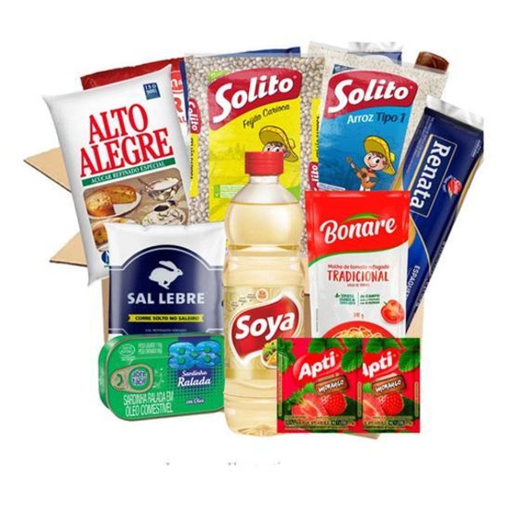 Cesta Básica Simples Completa 10 Itens Doação