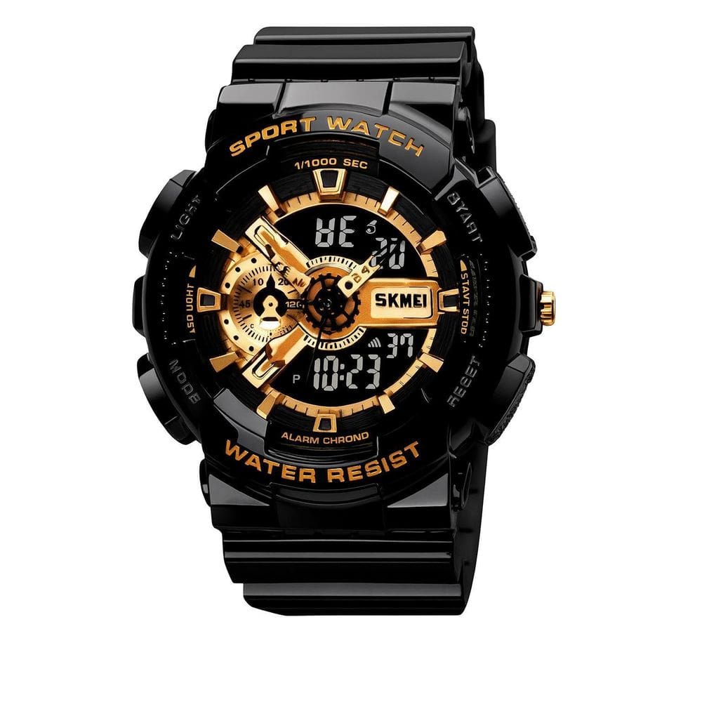 Relógio Masculino G Shock Skmei 1688Bkgd Preto E Dourado