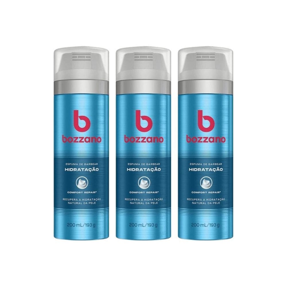 Espuma De Barbear Bozzano Hidrataçao 200Ml - Kit C/3Un