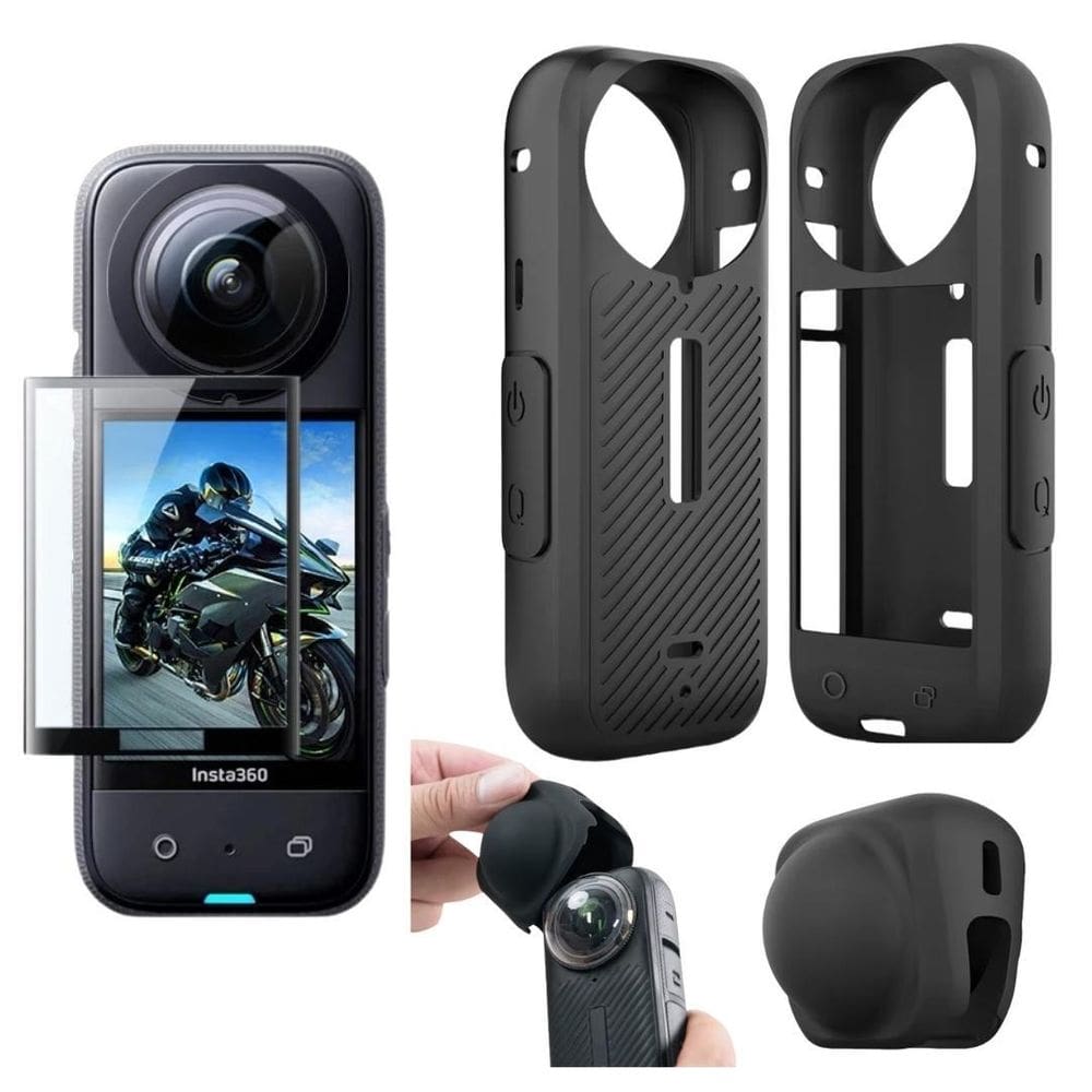 Capinha + Película Para Insta360 X4 - Silicone Maleável