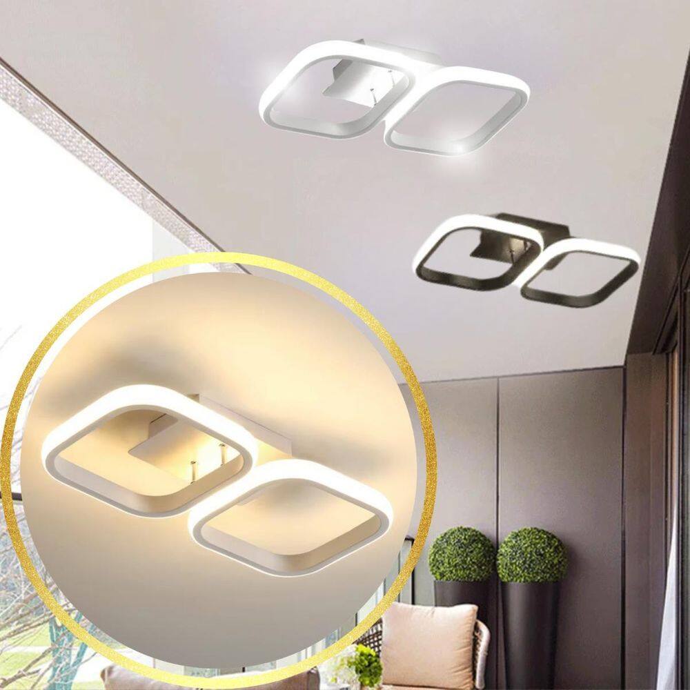 Luminária Teto 35,5Cm Quadrado Duplo Led Arandela Parede