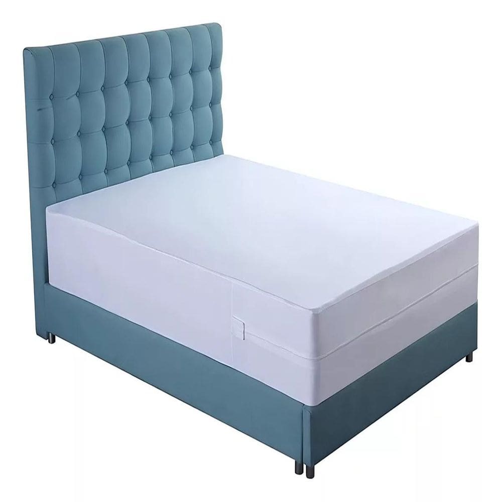 Capa Colchão Casal King Branco Hospitalar Pousada Ziper