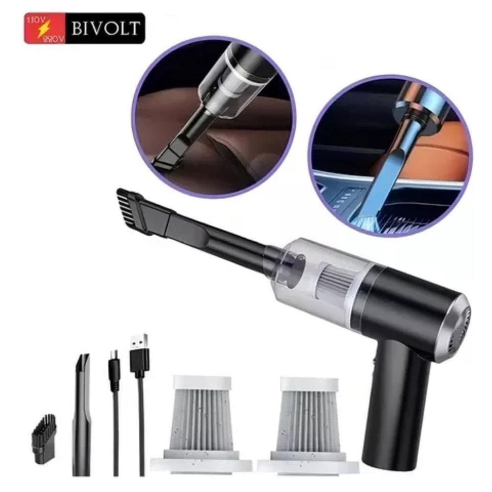 Aspirador De Pó Portátil 3 Em 1 Potente Recarregável Gold A7