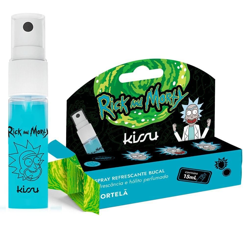Spray Bucal Kissu - Rick & Morty - Sabor Hortelã 15Ml