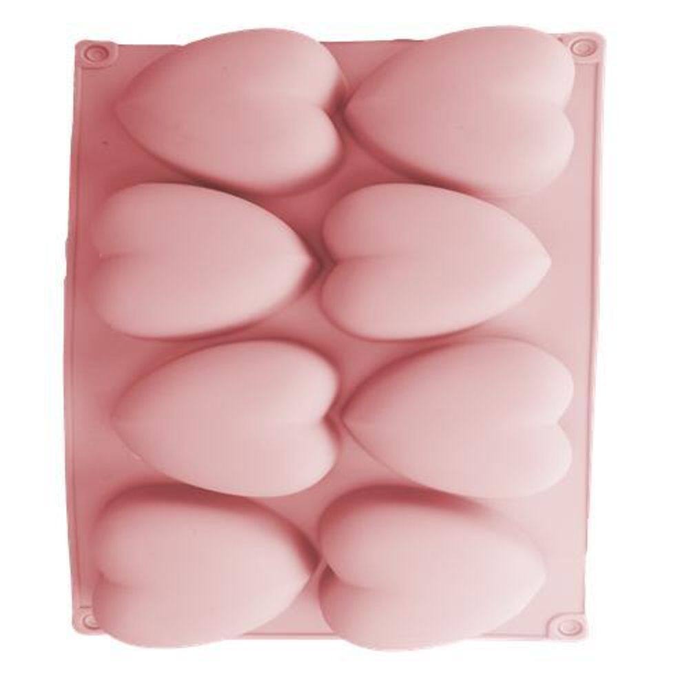 Forma Silicone Coração 8 Cavidades Doce Gourmet Chocolate