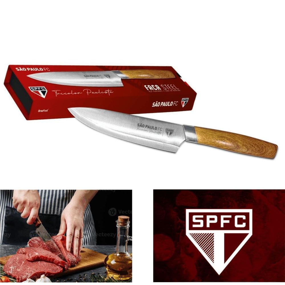 Faca De Churrasco Steel Tricolor Oficial