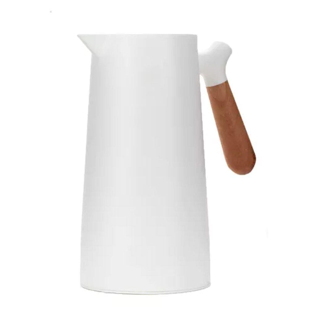 Garrafa Térmica Café 1 Litro Cabo Madeira Tampa Click Abre E